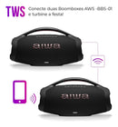 Caixa De Som Boombox Plus Aiwa Bbs-01-b 200w Bt 30h Ip66 Usb Preto