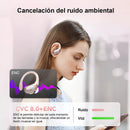Fones de ouvido Bluetooth sem fio Mertto com gancho de 75 horas e 5,3650 mAh, Bluetooth 5.3, cancelamento de ruído Enc, tela LED, resistência à água IPX7, para negócios, entretenimento e corrida