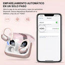 Fones de ouvido Bluetooth sem fio Mertto com gancho de 75 horas e 5,3650 mAh, Bluetooth 5.3, cancelamento de ruído Enc, tela LED, resistência à água IPX7, para negócios, entretenimento e corrida
