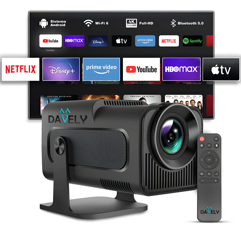 Projetor Hy320 Smart Tv Mini Wifi6 390ansi Melhor Projetor De Alta Definicao Smart 4k Android Windows Mac Ios Cor Preto Conectividade Wi-fi E Bluetooth Plug And Play Box Cinema Davely