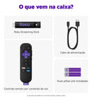 Roku Streaming Stick TVBox Aparelho Transforma TV em Smart Conversor Smart TV Controle Voz Wi-Fi Longo Alcance | Original NF-e | Com Apps e Canais Ao Vivo Grátis Sistema Rápido