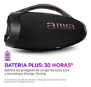 Caixa De Som Boombox Plus Aiwa Bbs-01-b 200w Bt 30h Ip66 Usb Preto