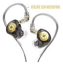 Fone De Ouvido Kz Edx Pro Sem Microfone Dynamic Retorno De Palco Profissional Gamer Hifi Bass Preto