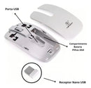 Kit Teclado E Mouse Sem Fio Wireless Bluetooth Slim 2.4 Ghz Mouse Branco Teclado Branco