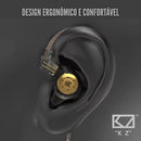 Fone De Ouvido Kz Edx Pro Sem Microfone Dynamic Retorno De Palco Profissional Gamer Hifi Bass Preto