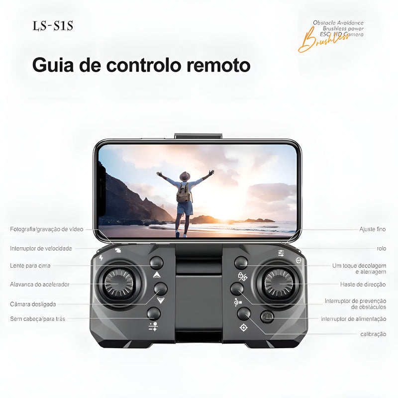 Drone Ls-s1s Max Câmera 4k Motores Sem Escova Com 2 Baterias + Dual Câmera 6k Preto 2.4ghz