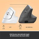 Mouse Sem Fio Logitech Lift Vertical - Branco