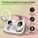 Fones de ouvido Bluetooth sem fio Mertto com gancho de 75 horas e 5,3650 mAh, Bluetooth 5.3, cancelamento de ruído Enc, tela LED, resistência à água IPX7, para negócios, entretenimento e corrida