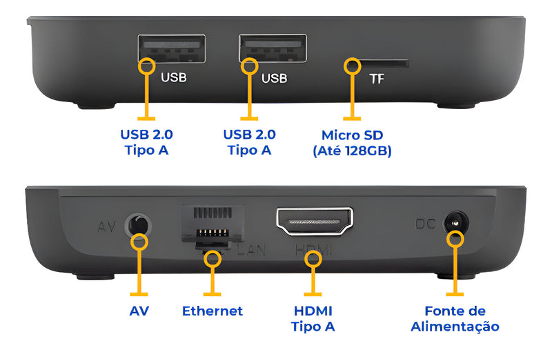 Tv box Aquário PLUS 4K STV-3000 Plus STV-3000 4k padrão 4K 16GB preto com 2GB de memória RAM