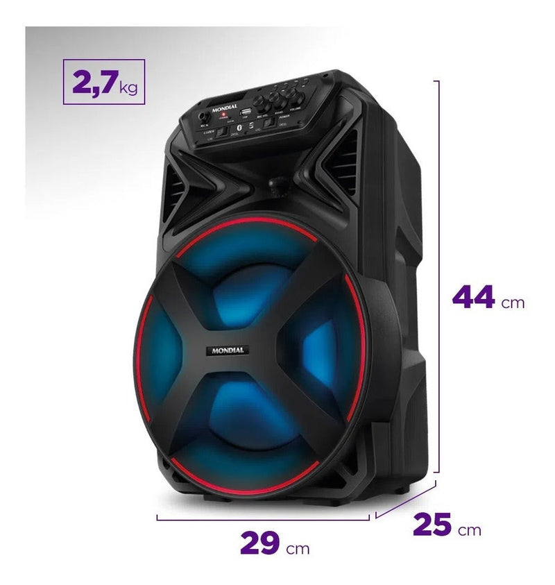 Caixa De Som Amplificada Bluetooth 250w Cm250 Cor Preto Mondial