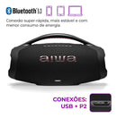 Caixa De Som Boombox Plus Aiwa Bbs-01-b 200w Bt 30h Ip66 Usb Preto