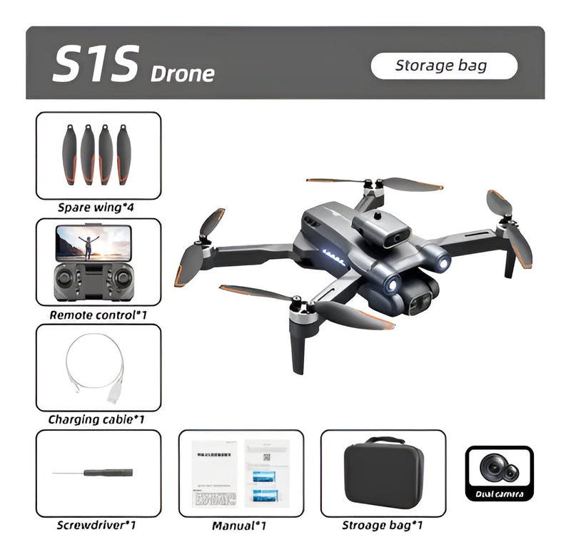 Drone Ls-s1s Max Câmera 4k Motores Sem Escova Com 2 Baterias + Dual Câmera 6k Preto 2.4ghz