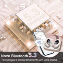 Fones de ouvido Bluetooth sem fio Mertto com gancho de 75 horas e 5,3650 mAh, Bluetooth 5.3, cancelamento de ruído Enc, tela LED, resistência à água IPX7, para negócios, entretenimento e corrida
