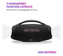 Caixa De Som Boombox Plus Aiwa Bbs-01-b 200w Bt 30h Ip66 Usb Preto