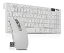 Kit Teclado E Mouse Sem Fio Wireless Bluetooth Slim 2.4 Ghz Mouse Branco Teclado Branco