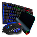 Kit Gamer Teclado Semimecanico Mouse Iluminado Mousepad Rgb