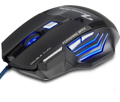 Kit Gamer Teclado Semimecanico Mouse Iluminado Mousepad Rgb