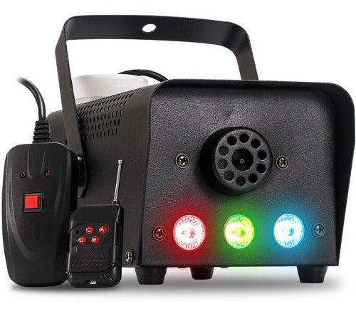 Maquina De Fumaça Dmx Bx-750 3 Leds Rgb 2 Controles + Fluido