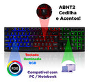 Kit Gamer Teclado Semimecanico Mouse Iluminado Mousepad Rgb
